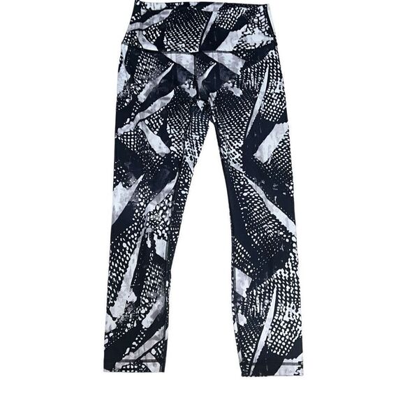 Lululemon Wunder Under Pant Static Mist White Black Leggings Medium Rise size 10 - Picture 2 of 8